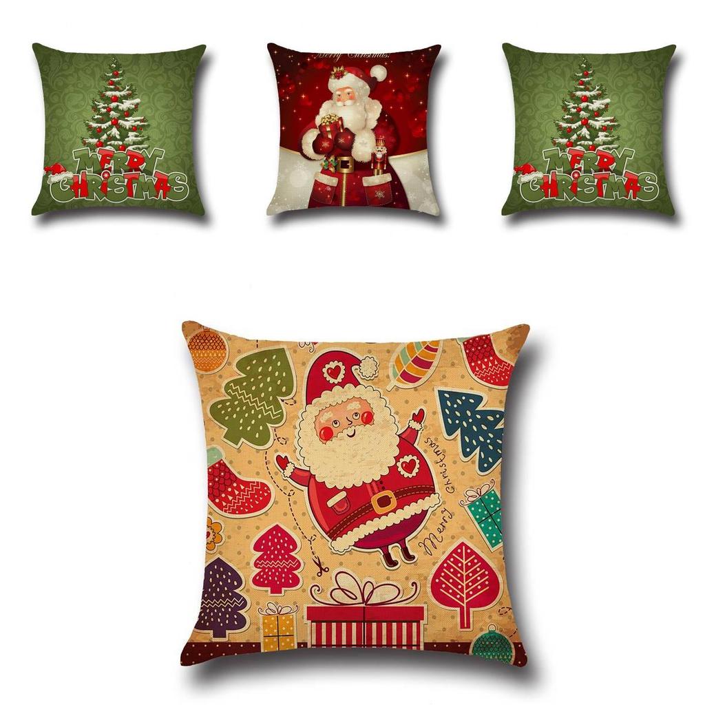 Christmas Cartoon Printed Cushion Cover Ultra Soft For Home Office Sofa Decor Gift