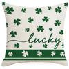 St. Patrick's Day Pillowcase Green Plant Stripe Print Home Decoration Living Room Sofa Pillowcase
