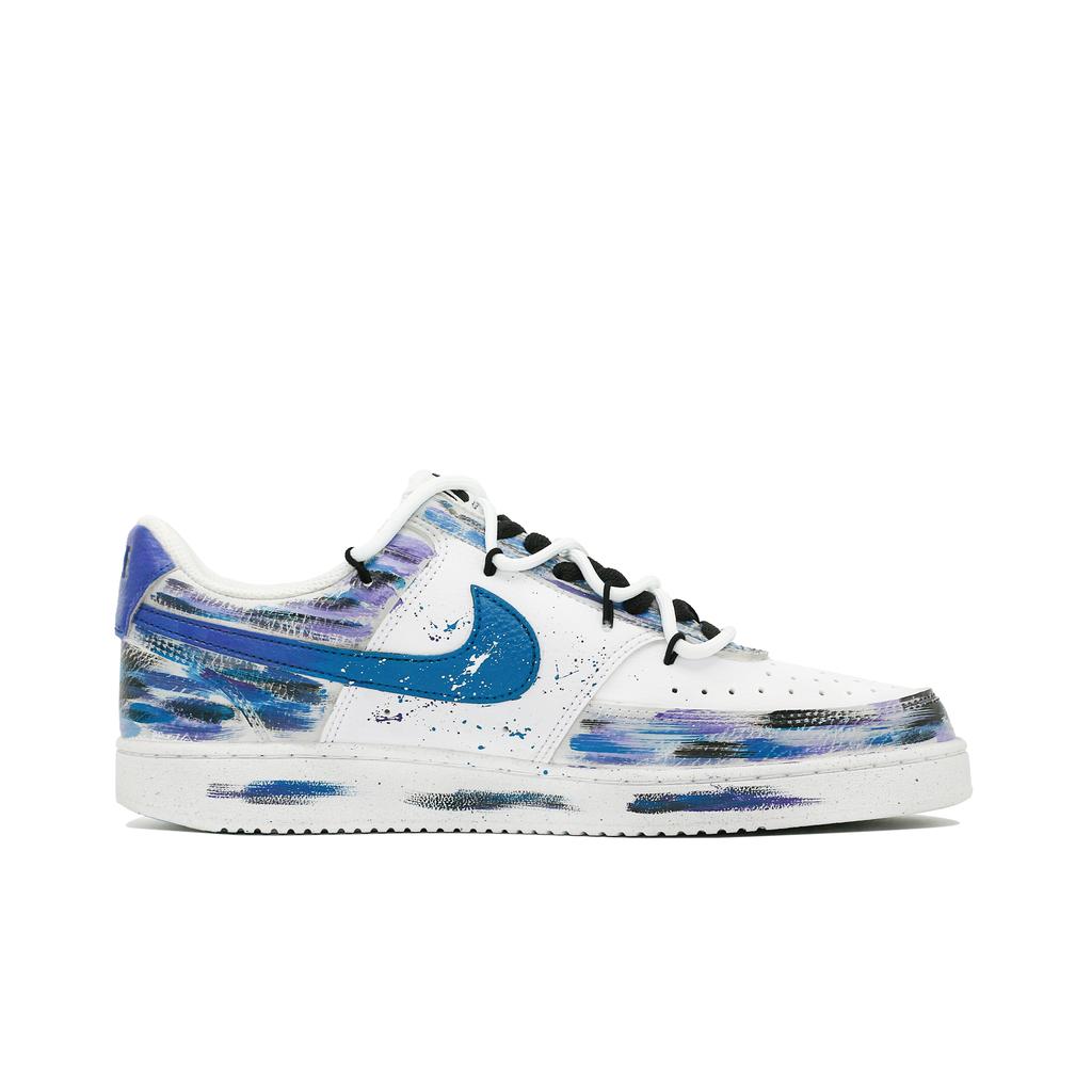 Nike Court Vision 1 Leather Slip Resistant Low top Skateboard Shoes Men's Blue DH2987-110(Team309-QD)