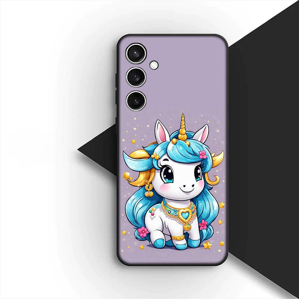 Cover for Samsung Galaxy S24 S25 S23 FE Ultra Plus S7 Edge S25+ S23+ A56 5G Casing Silicone Phone Case Unicorn Horse Wallpaper