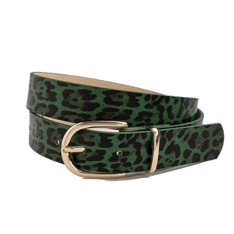 Simple and Versatile Young Candy Belt Leopard Print Flat Women's Fashion Belt