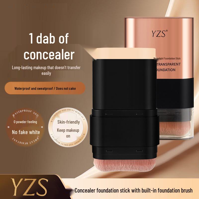 Lightweight Waterproof Brightening Foundation Stick: Long-lasting, Moisturizing, Non-caking Concealer