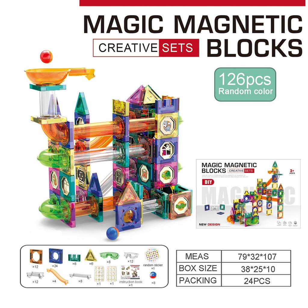 Slide Ball Magnetic Pieces Building Blocks Intelligence Assembled Boy Toy Gift