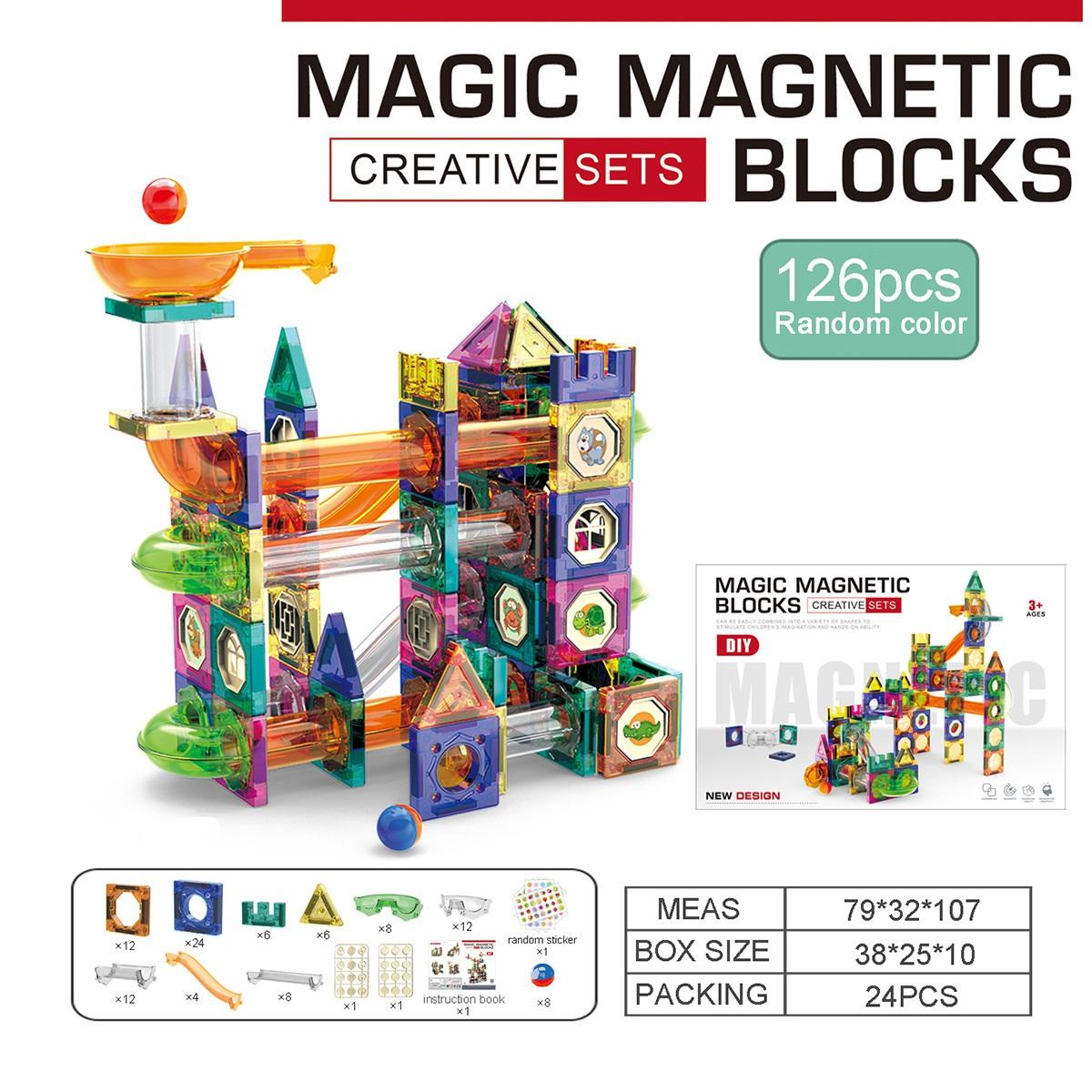 

Слайд-шар магнитные детали строительные блоки интеллект собранный мальчик игрушка подарок 126PCS