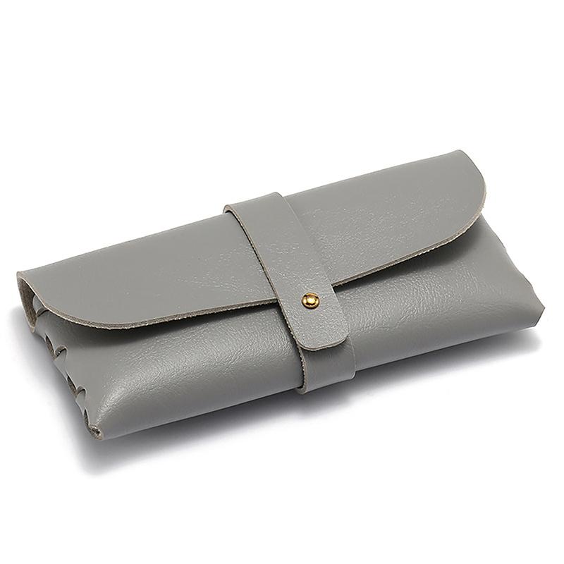 Neue Schnallen-Sonnenbrillentasche aus weichem Leder, Brillenetui, einfache einfarbige Sonnenbrille, Outdoor-Reise-Organizer, Zubehör