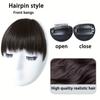 MERISIHAIR Synthetic Black Curved Bangs Clip In Hair Extensions 6 Inch Black Hairpiece Hair Clip Natural Looking For Women Everyday Hairstyle