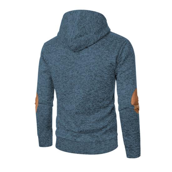 Men Fleece Lined Hoodie Warm Casual Sweatshirt with Button Hood Cozy Thickened Pullover for Autumn Winter Daily Wear Sports School Street
