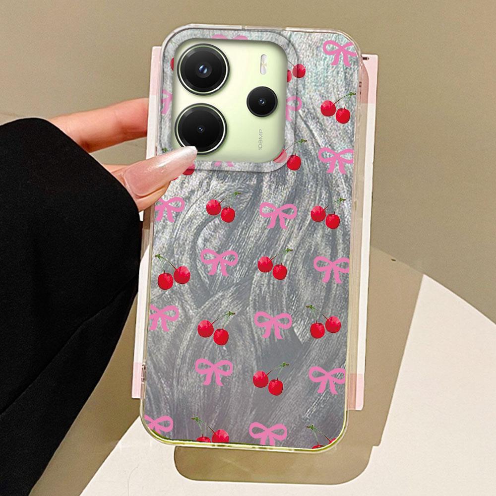 Summer Sweet Red Circular Dot Cherry Phone Case for Xiaomi Redmi 13C 14C A5 A3 A4 A3X Note 14 13 12 11 11S 10 Pro Silicone Cover