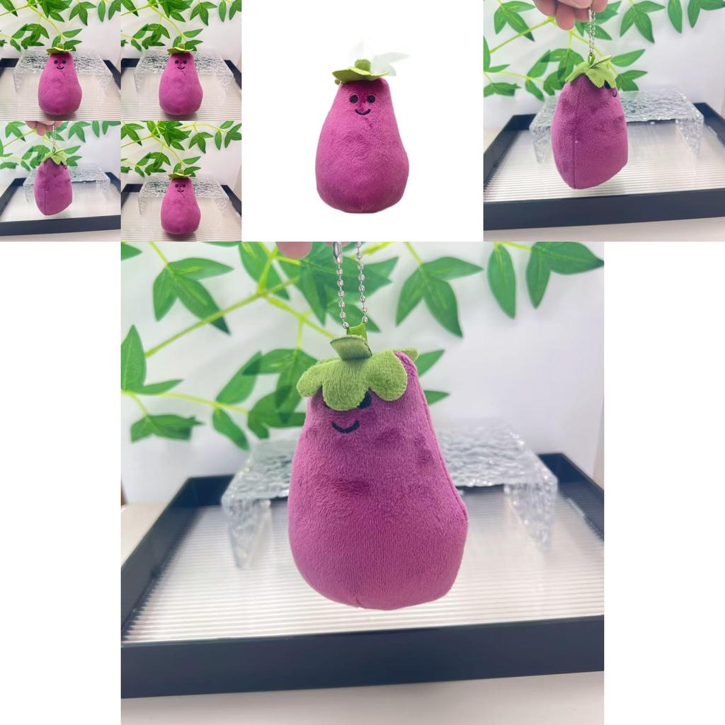 Creative Stress Relief Plush Hanging Keychain Quirky Eggplant Doll Decor