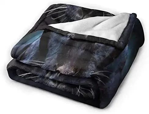 Panther Tier Schwarz Überwurfdecke Ultraweiche Samtdecke Leichte Bettdecke Strapazierfähige Heimdekoration Flanellfleece-Decke