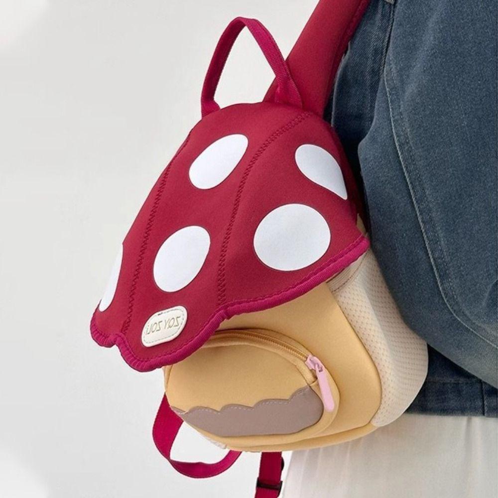 Double Shoulder Mushroom Backpack Large Capacity Student School Bag  Kids Gifts