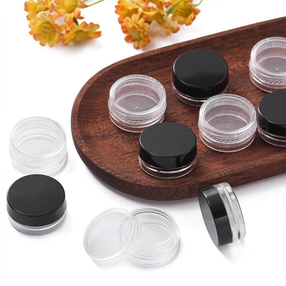 20pcs/Lots Mini Clear Round Plastic Containers Transparent Storage Containers for Jewelry Making Bead Nail Art Craft Supplies