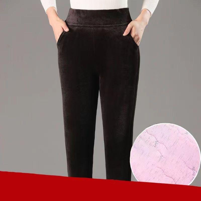 

Зимние леггинсы женские бархатные толстые брюки с высокой талией свободная верхняя одежда эластичные термофлисовые ретро брюки-карандаш XXXXL кофейный