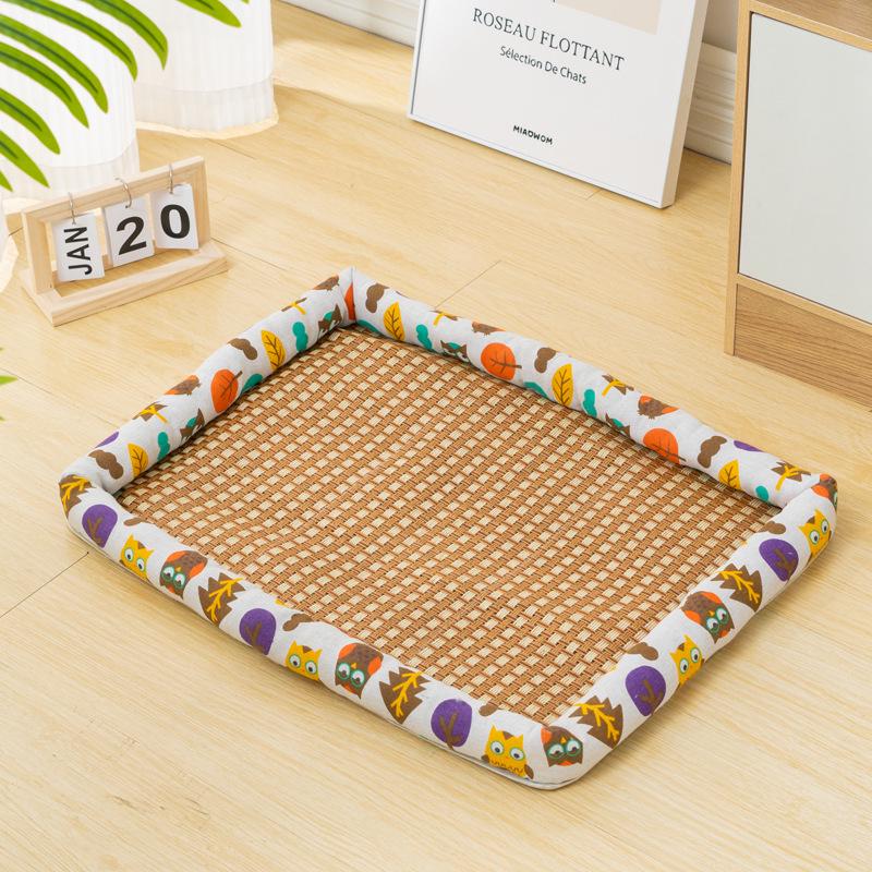 Pet Cooling Mat: Summer-Ready Nest for Cats & Dogs - All-Season Rattan Bed.