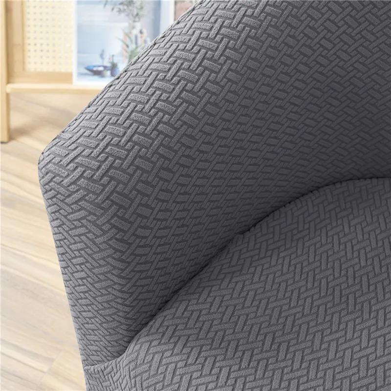 Jacquard Club Chair Slipcover Polar Fleece Barrel Tub Chair Covers Stretch Armchair Sofa Cover Living Room Furniture Protector