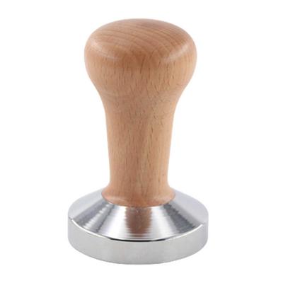 Coffee Tamper Ergonomic Beech Wood Coffee Powder Tamper Tool with Flat Base for Home Coffee Shop