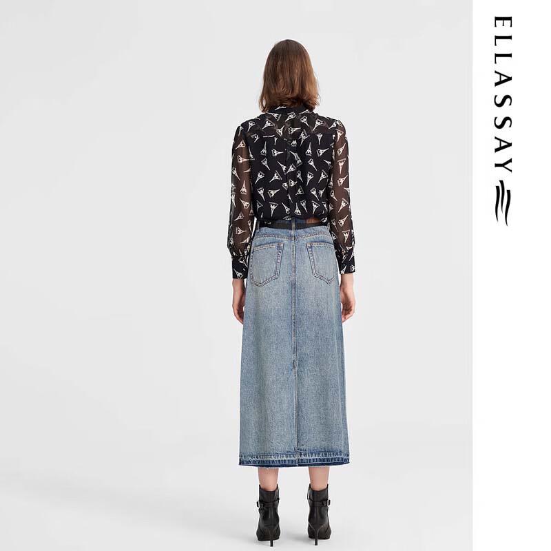 ELLASSAY Women's Silk French Print Shirt