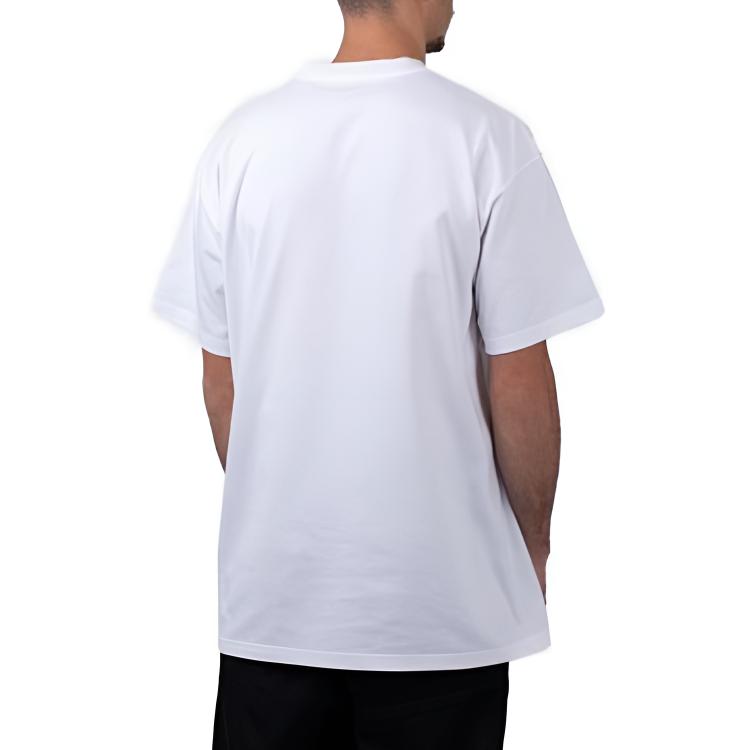 Carhartt WIP T-shirt Homme Manches Courtes Coupe Droite Ajustée Col Rond Imprimé Lettres Hauts Blanc I032875-00A-XX