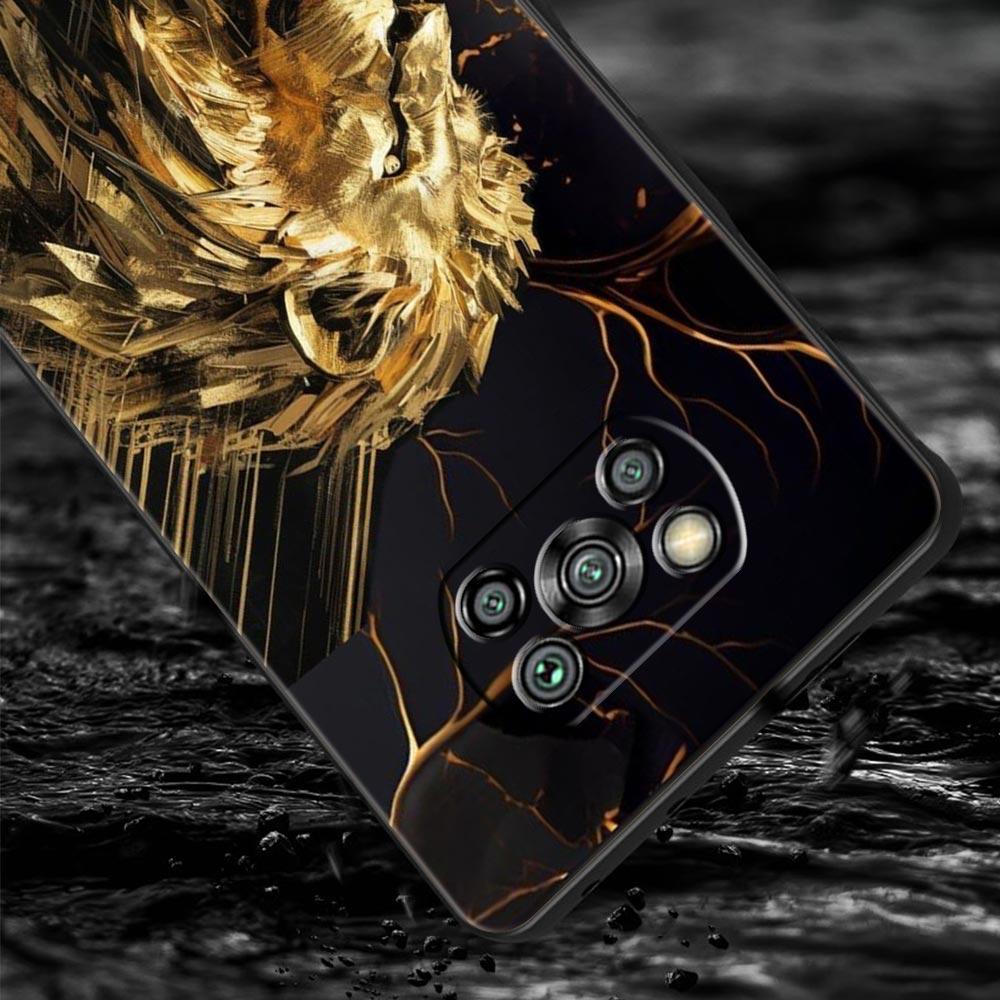 Kreismuster Zweifarbig Löwe Handyhülle Cover für Xiaomi Poco F7 Ultra F6 F5 F4 F3 X6 X5 X4 X3 NFC C51 C55 M4 GT Weiche TPU Hülle