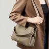 Top-grain Leather Bag, Large-capacity Bucket Bag, Simple and Versatile Leather Single-shoulder Crossbody Handbag