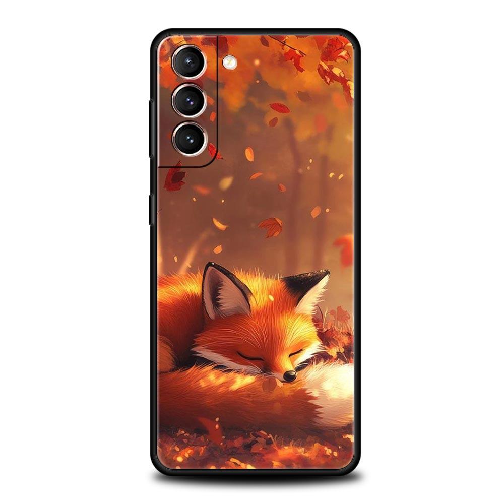 Red Fox Phone Case Cover for Samsung Galaxy S26 S25 S24 S23 S22 S20 S21 FE Ultra S25 Edge Plus 5G Soft TPU Shell Fundas Capa Bag
