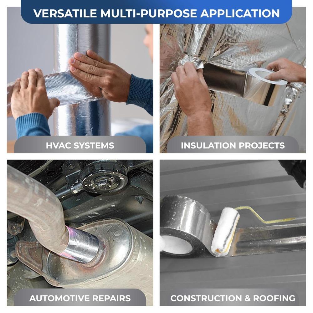 Self Adhesive Aluminum Foil Tape Waterproof Oil Proof and Mold Resistant for Kitchen Bathroom Countertop and Pipe Sealing