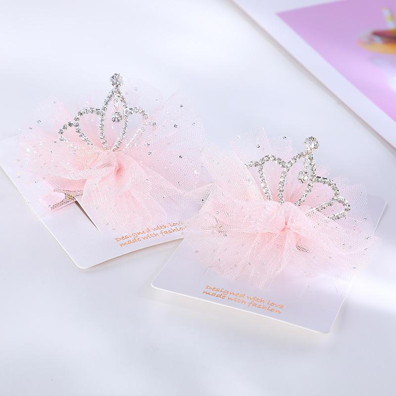 Barnkrona Barrettes Sidoklämma Födelsedag Huvudbonad Nät Prinsesserie Flickhårnål Snäpp Hårspännen Hårspännen för Flickor