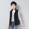 Women's Cotton Sleeveless Vest Short Waistcoat With Pockets Waist‑Tied Casual Outerwear For Middle‑Aged Women Spring Autumn Cardigan