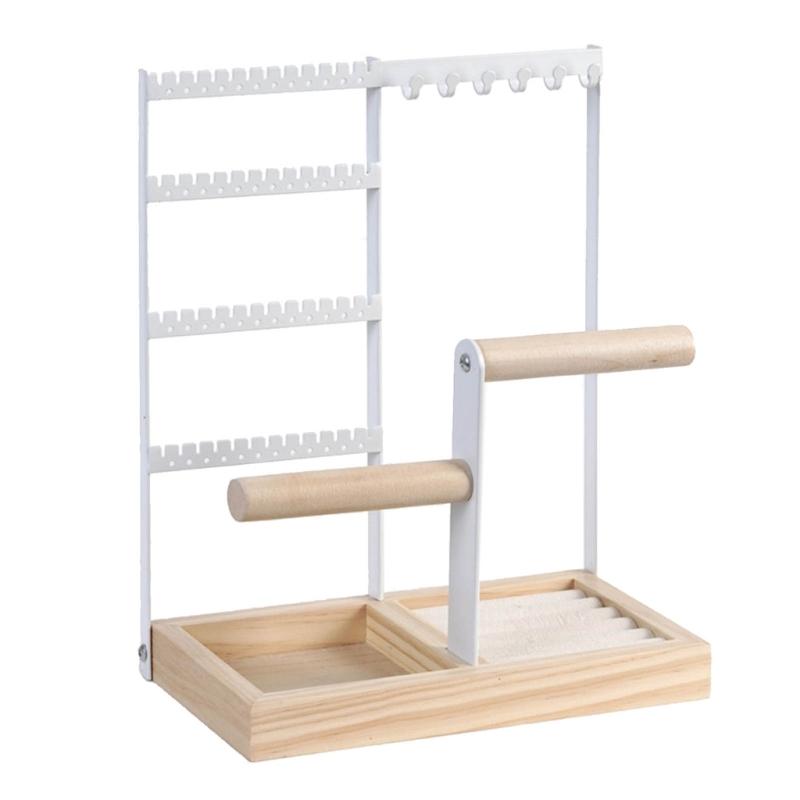 

Iron Jewellery Stand Organiser Necklaces Bracelets Earring Jewelry Display Shelf for Bedroom 4Tier Display Stand Holder белый