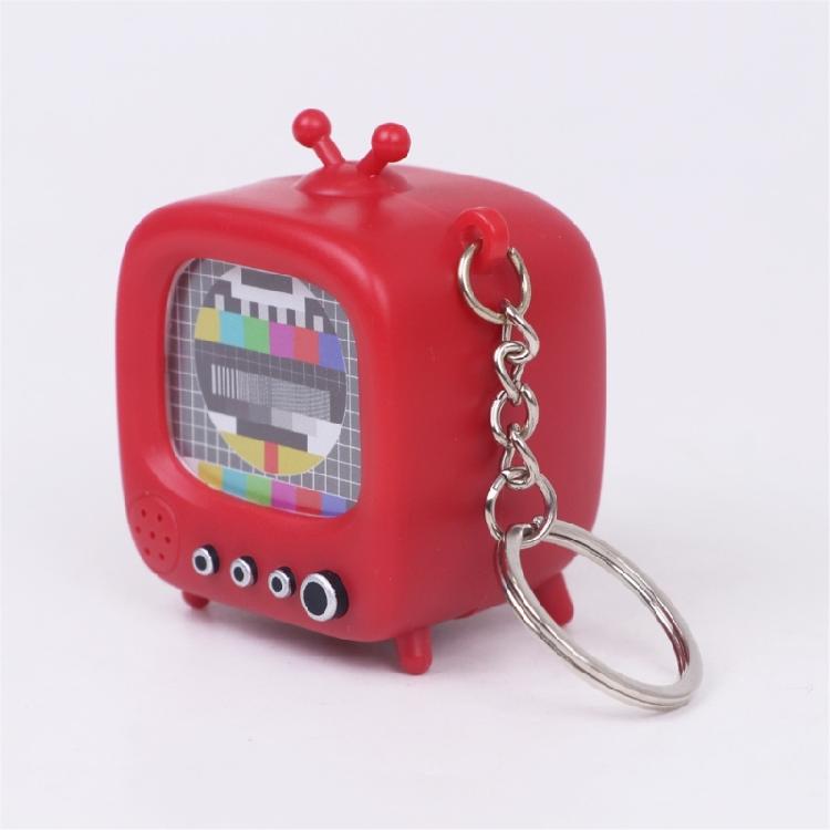 Vintage Style Mini TV Keychain With Light Sound Features Compact Keyring Gift For Birthdays Holidays