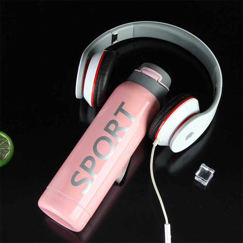 500ml Buitensport Waterbeker 304 Roestvrij Staal Draagbare Rietje Thermosbeker Fiets Waterfles