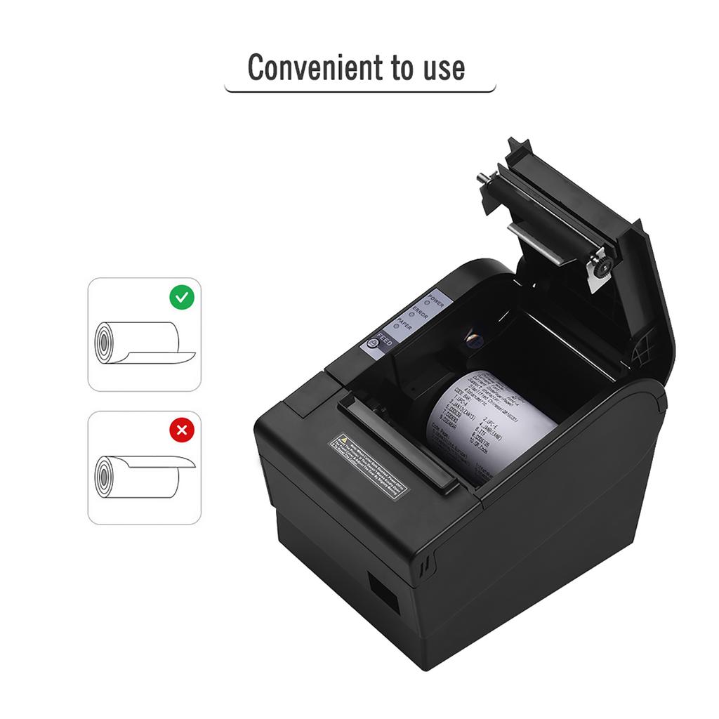 HOIN 80mm Thermal Receipt Printer with Auto Cutter USB Ethernet Interface Ticket Bill printing Compatible with ESC POS