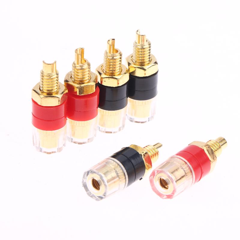 4/10Pcs Brass Terminal Connector With Transparent Shell Banana Plug Socket 4Mm Gold Plated Hifi Speaker Amplifier Binding Posts