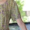 Xue Xi Mama 2026 Floral Slimming Summer Dress for Middle-Aged & Elderly Women - Short-Sleeve, Long Skirt