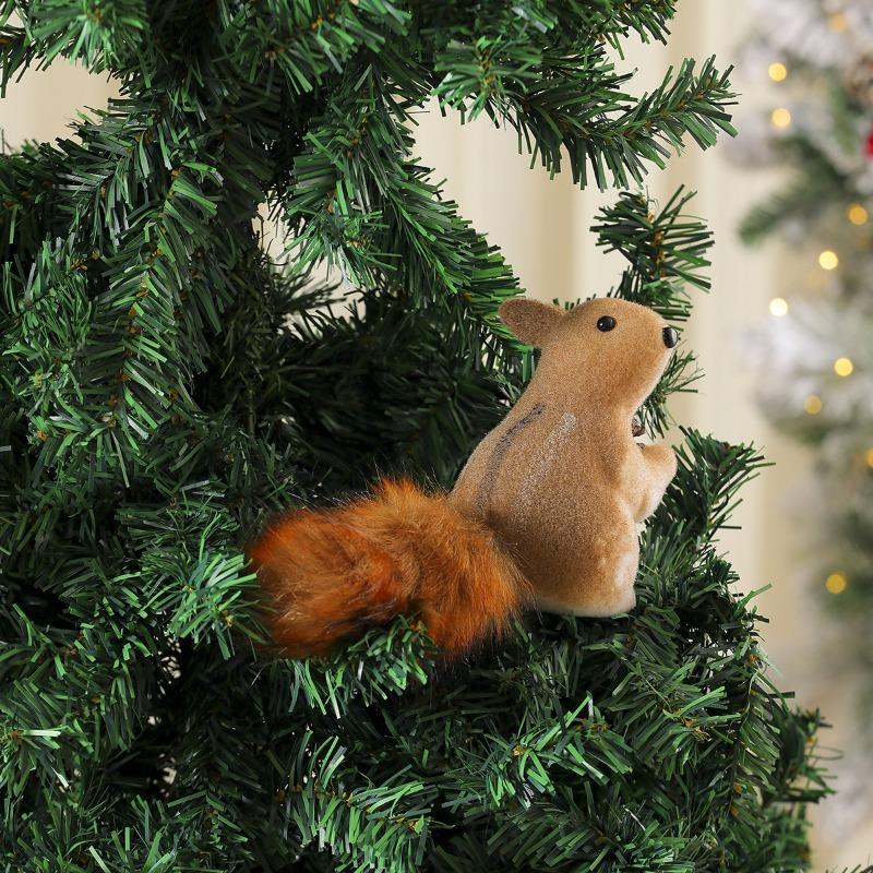 Foam Cartoon Simulation Squirrel Pendants, Christmas Tree Decorations, Scene Arrangement Ornaments, Props