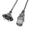 ISI Certified 16A Indian Three-Pin Power Cord with 90° L-Shaped C13 Tail, BIS Standard AC Plug.