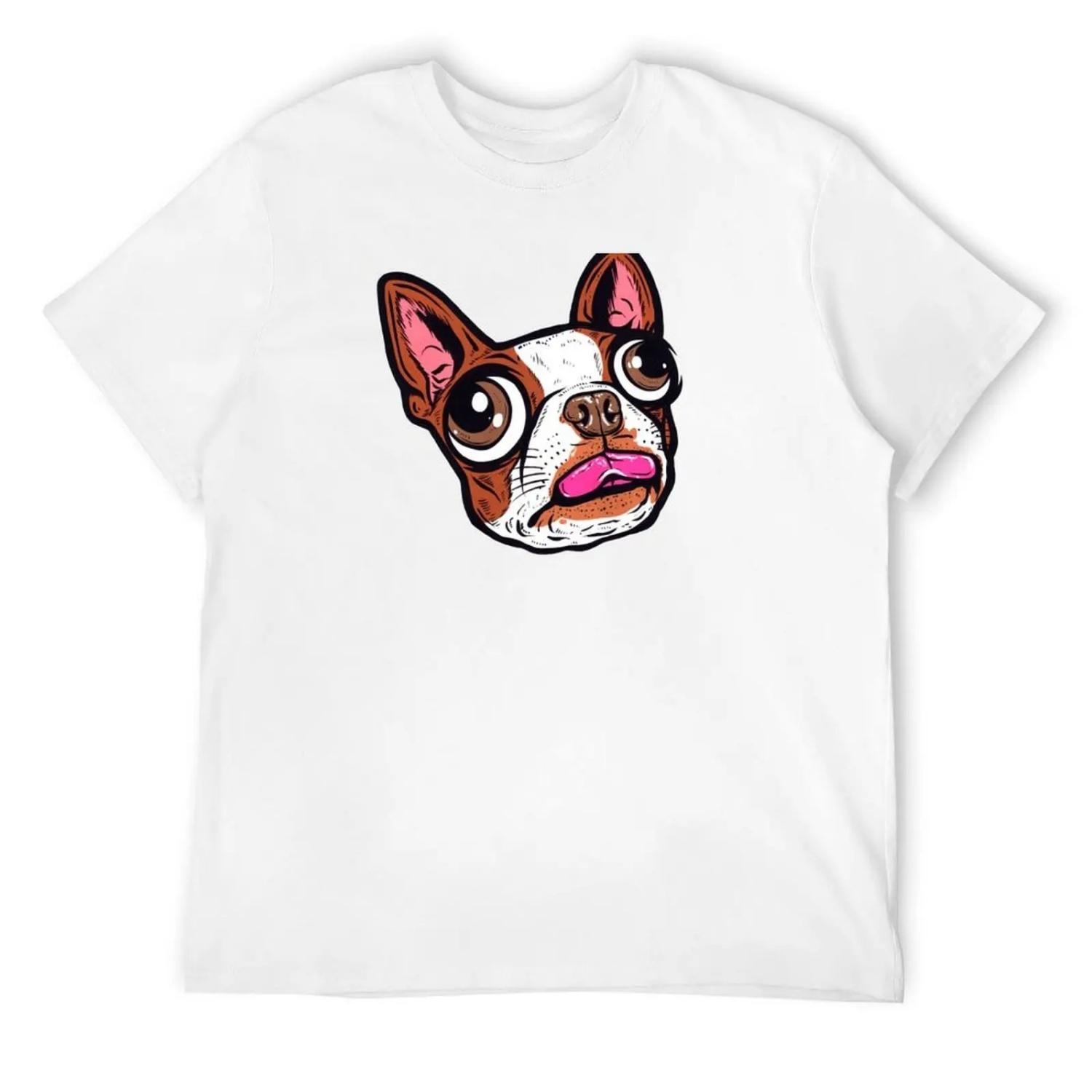 Brown Boston Terrier T-Shirt Funny t-shirt korean fashion oversized t shirt blacks mens t shirts S