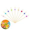 Set of 190 Stylish Bamboo Cocktail Picks with Acrylic Beads, Cocktail Pins, Fruit Picks, Food Sticks, Cocktail Decorations, Parties, and Commercial Us