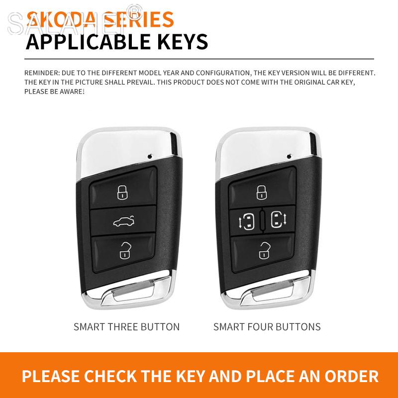 Zinc Alloy Leather Car Key Case Cover For Volkswagen VW Tiguan MK2 Magotan Passat B8 CC For Skoda Superb A7 Keychain Accessories