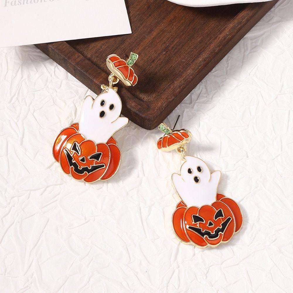 Skull Pumpkin Ear Studs Trick Spider Dangle Earrings Aesthetic Halloween Earrings  Party