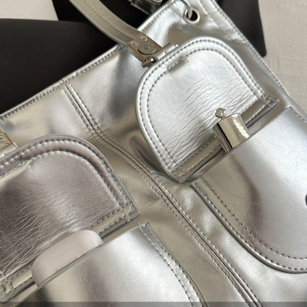 Korean Style PU Underarm Bag Large Capacity Shoulder Bag Portable Multi-Pouch Tote Bag Girls