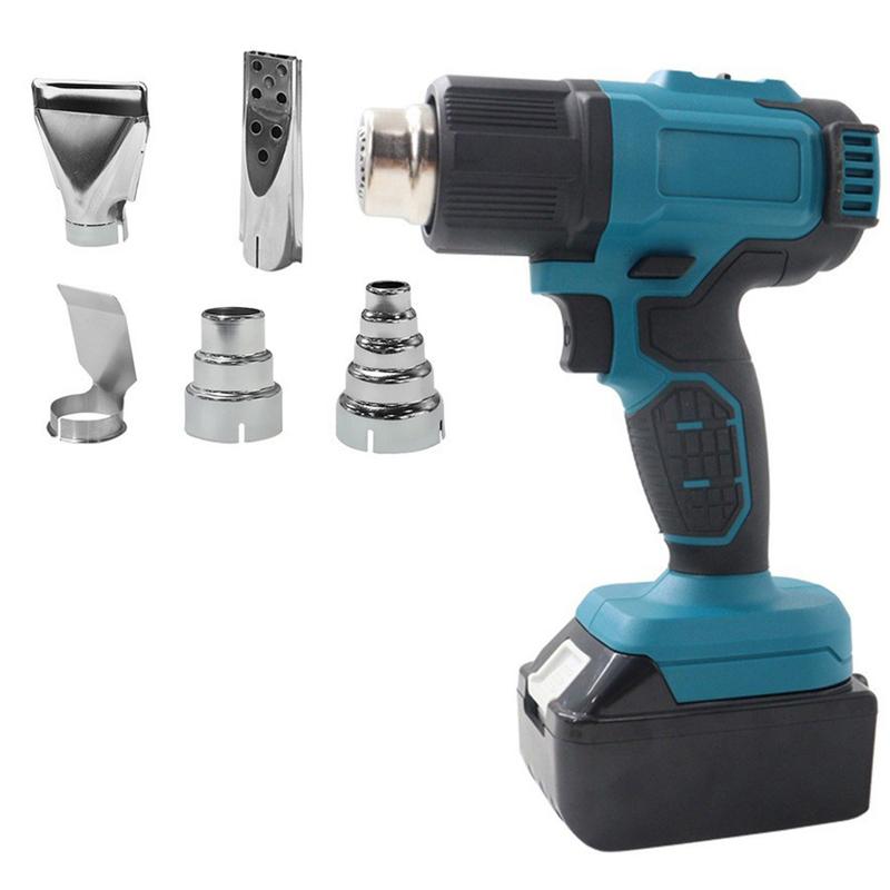 Portable Wireless 21V Hot Air with LCD Adjustable Temperature 50 to 550 Celsius Comes with 5 Stainless Steel Nozzles