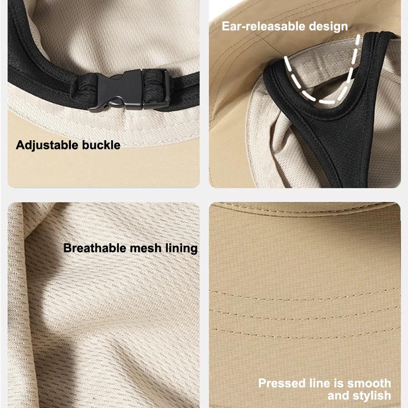 Adjustable Windproof Sun Hat For Men Women Uv Protection Wide Brim Fisherman Cap Breathable Outdoor Cycling Beach 1Pc