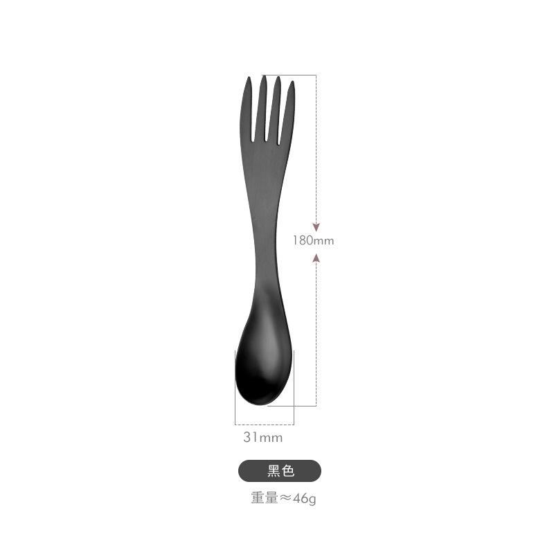 Creative octopus dual-purpose spoon outdoor fork and spoon integrated multi-functional fork 304 double-ended stainless steel tableware