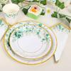 M-Modern-Green Paper Plates Set For 24 People As Shown Sage Green Paper Plates And Napkins Cups Set For Birthday Party Supplies,