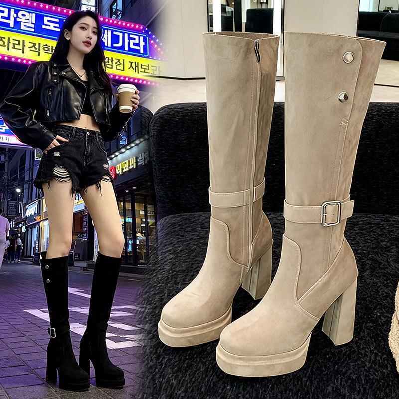 Fashion Two Wear Boots Women 2025 Autumn and Winter Retro Versatile Thick Heel British Style High Heel Knight Boots Fashion Boots Tide