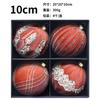10cm Flocked Christmas Balls 4pcs Gift Box Set Glitter Rhinestone Tree Decorations