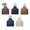 Polyester Cotton Apron Waterproof Kitchen with Pockets, Chef Cooking for Men Women, Comfortable Cross Back Work Barista, Gardening, Painting Craft