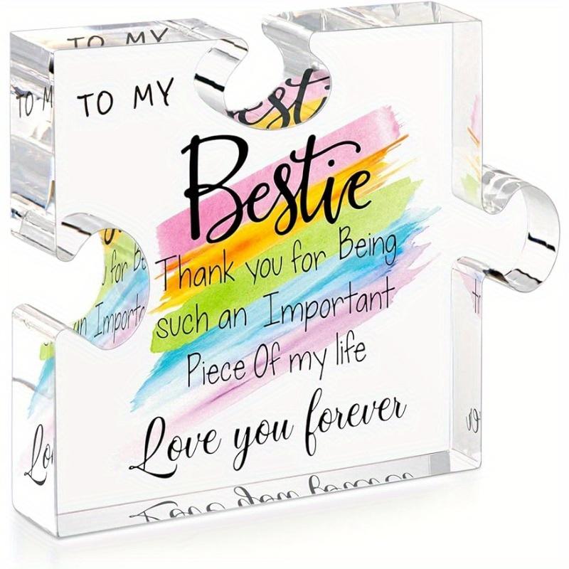 

5 Acrylic Puzzle Plaque: Unique BFF Gift for Women – Birthday/Wedding/Valentine/Christmas, Desk Decor (from Bestie). чистый