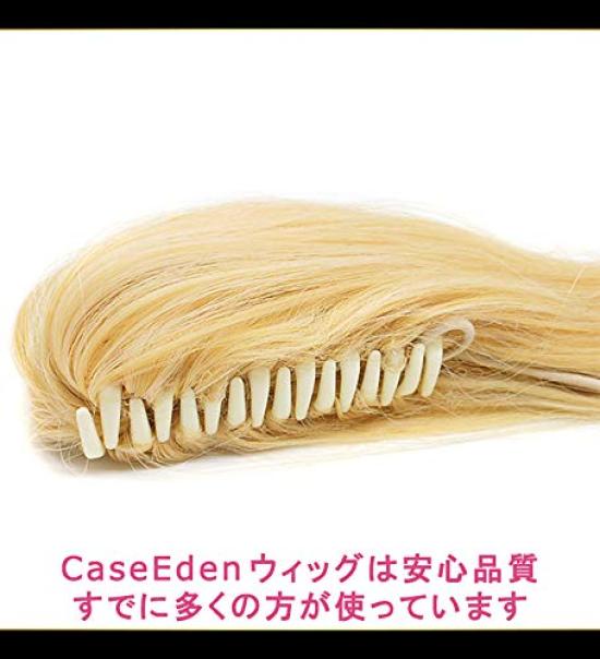 CaseEden Cosplay Twin Tail with Mixed Gold Golden Includes 2 Wig Nets Wig, Long, 120cm, Bun, Blonde, Blonde,